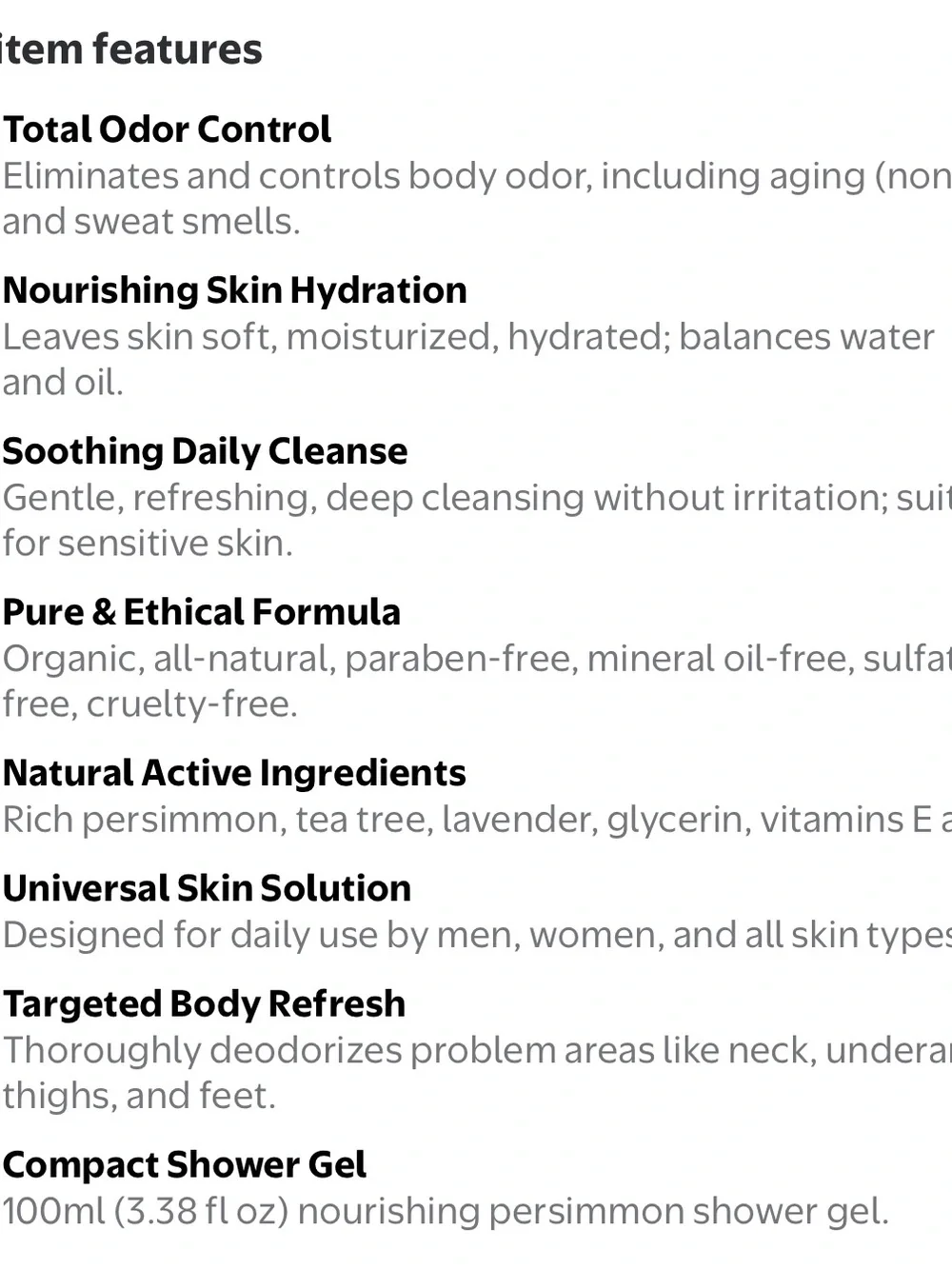 Persimmon Body Wash for Women & Men — Fresh Orange Scent